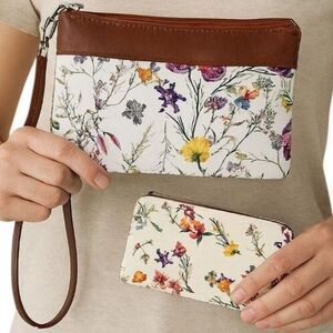 2 Floral Wristlet Clutch Pouch Purse Wallet Bag Women's WOMAN'S